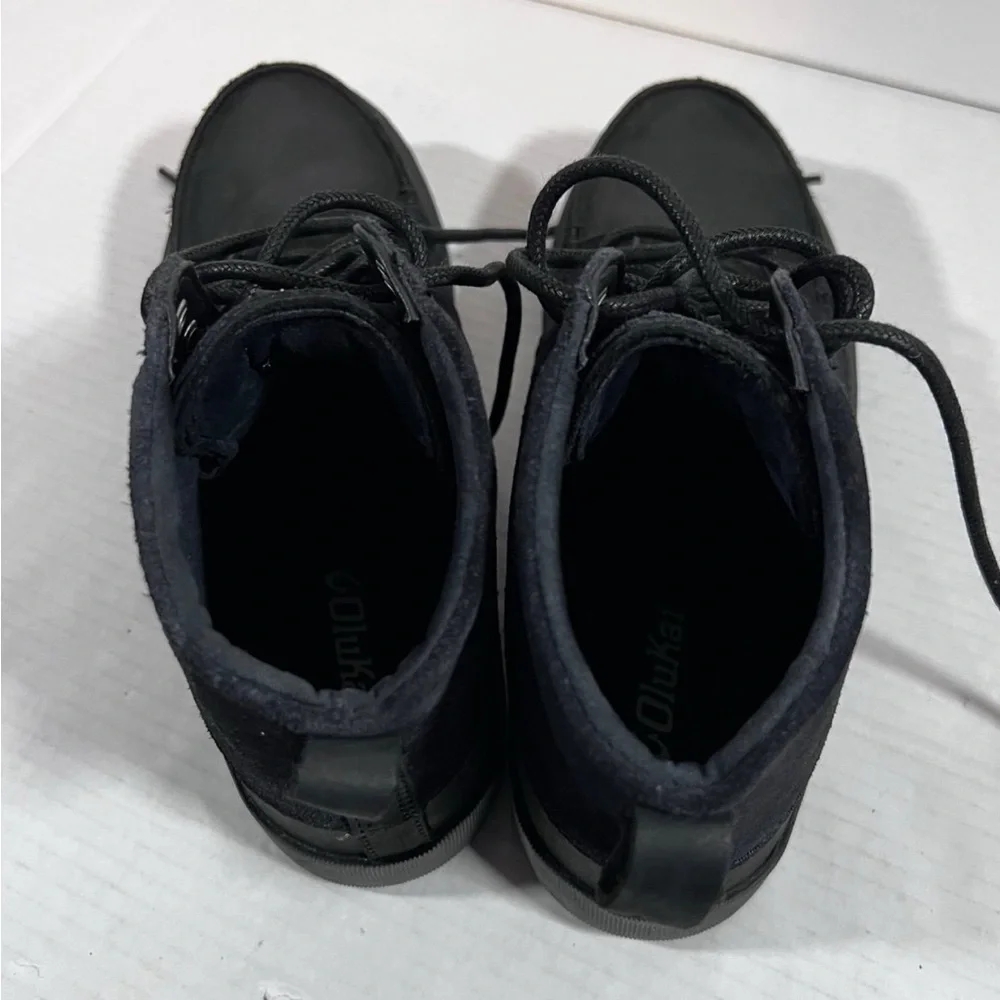 Olukai Men's Nalukai Kapa Boot Lava Rock Black Canvas Chukka Ankle Mid Size 8.5